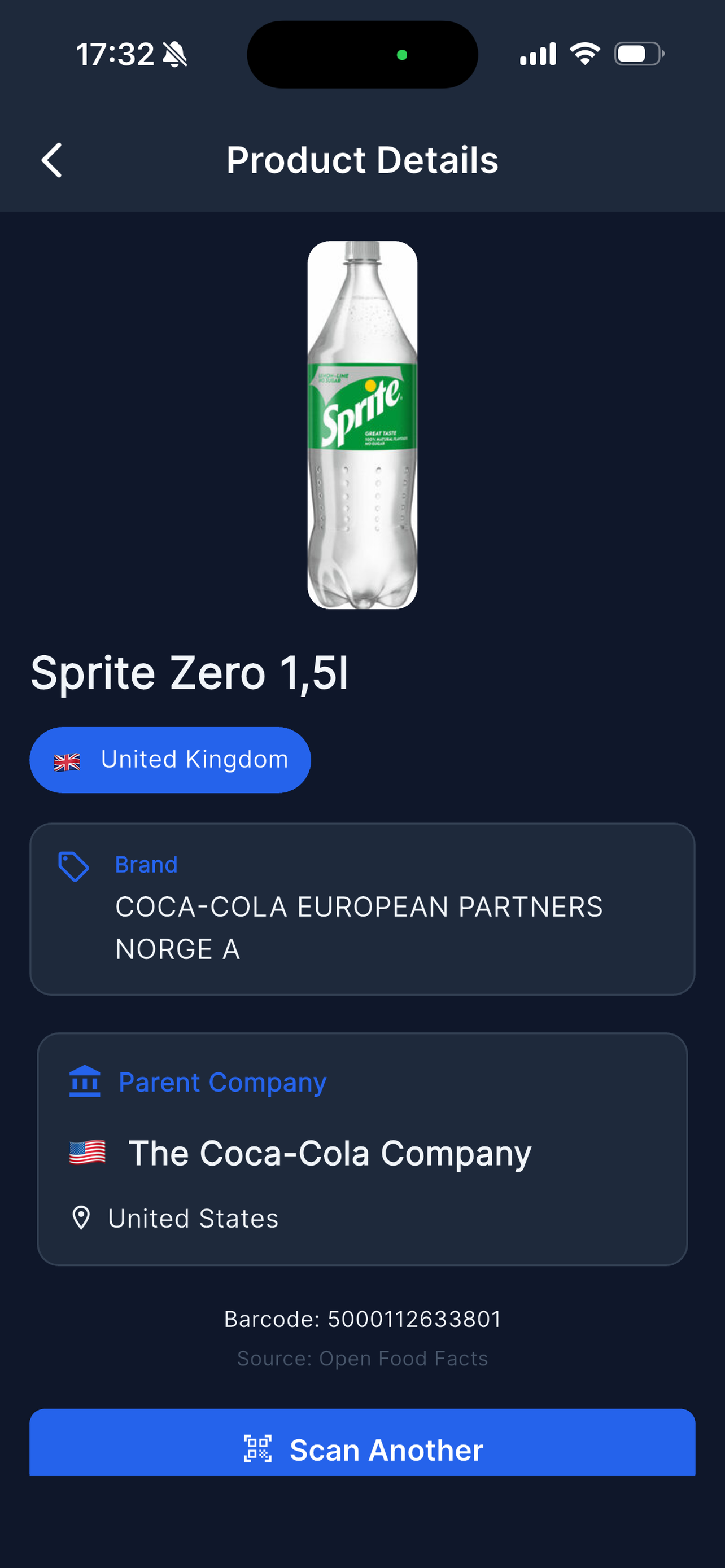 Sprite owned by The Coca-Cola Company